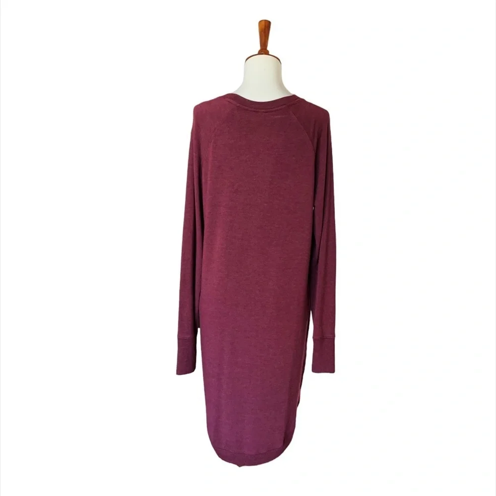 Athleta Sweatshirt Style Midi Dress‎ Size M/T Burgundy - Picture 6 of 6